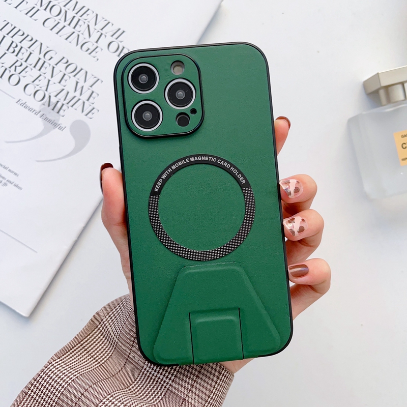 Magnetic Wireless Charging Kickstand Cases For Iphone 14 Pro MAX Plus 13 12 11 Iphone14 Magnet PU Leather Soft TPU Holder Stand Smart Mobile Phone Back Skin Covers