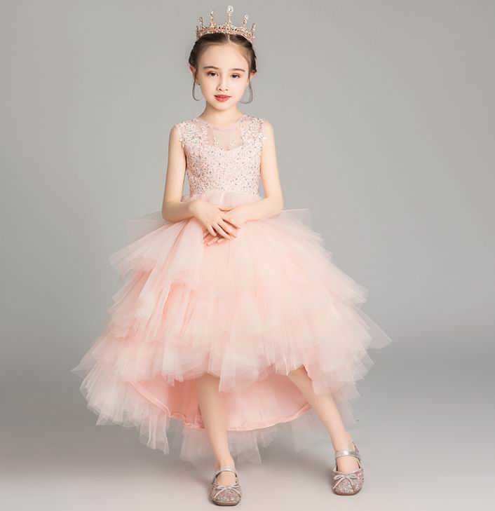 Mädchenkleider Mädchen-Abendkleid, besticktes Perlen-Partykleid, mehrlagiges Ballkleid für Hochzeit, Prinzessinnenkleid, Kinderkleidung, 2–12 Jahre, E20259 W0224