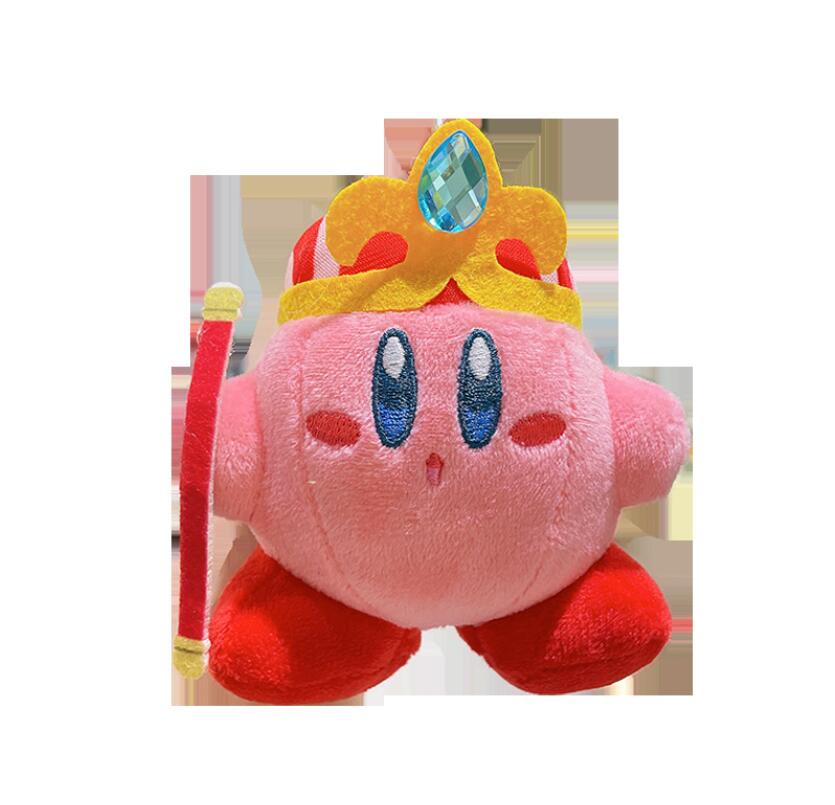 INS Cute Glasses Hat Kirby Plush Keychain Jewelry Schoolbag Backpack Ornament Kids Toy Gifts About 11cm