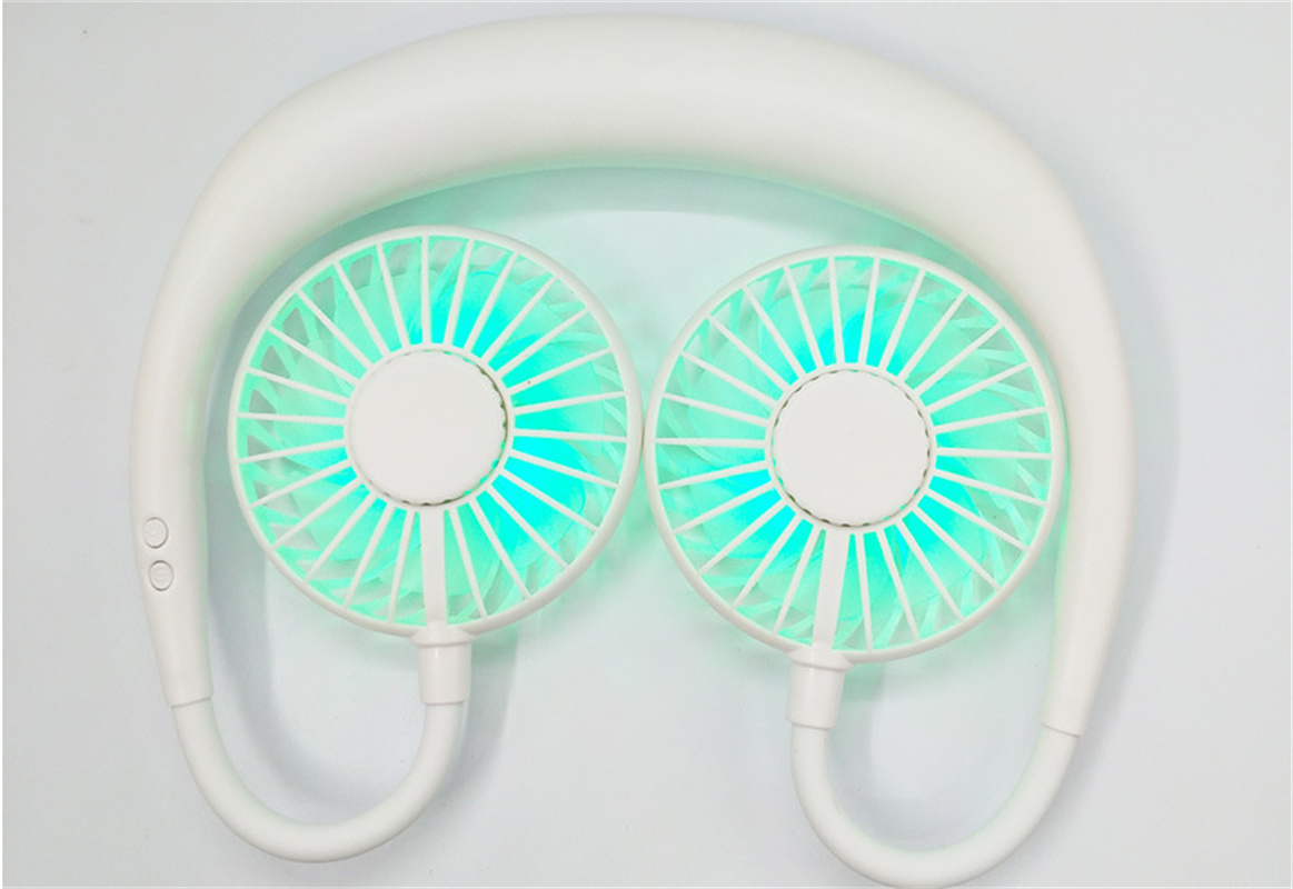 Nieuwe opvouwbare nekband mini nek ventilator USB -koeling led fans voor camping toerisme cadeau kinderen zomerkoeler buiten met aromatherapie