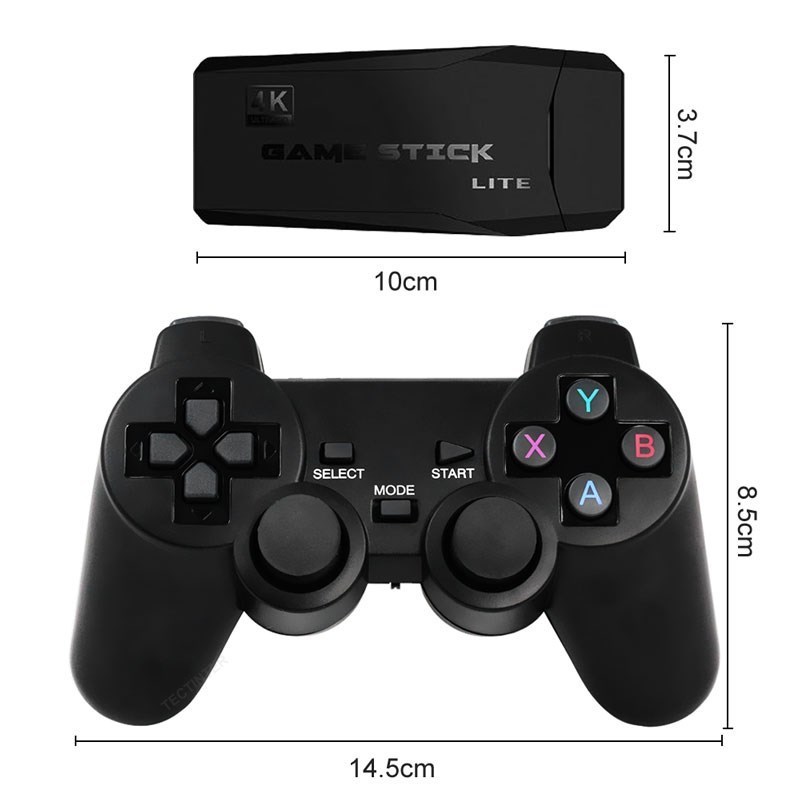 M8 Video Game Console 2.4G Double Wireless Controller Game Stick 4K HD TV 64G 32G Inbyggd 10000 spel 3800 Retro Classic Games för PS1/GBA Boy Christmas Gift-present