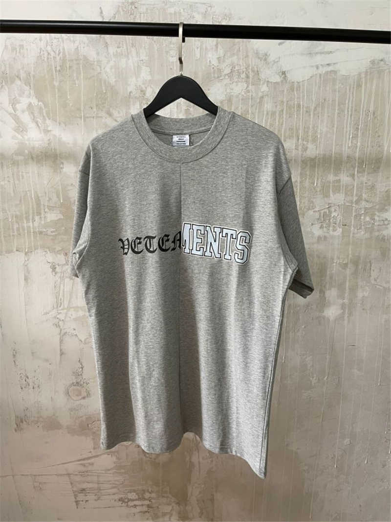 T-shirts pour hommes Vetements de haute qualité Hommes T-shirt 1 1 Vetements Patchwork Police brodée Femmes T-shirt VTM Vêtements pour hommes à manches courtes