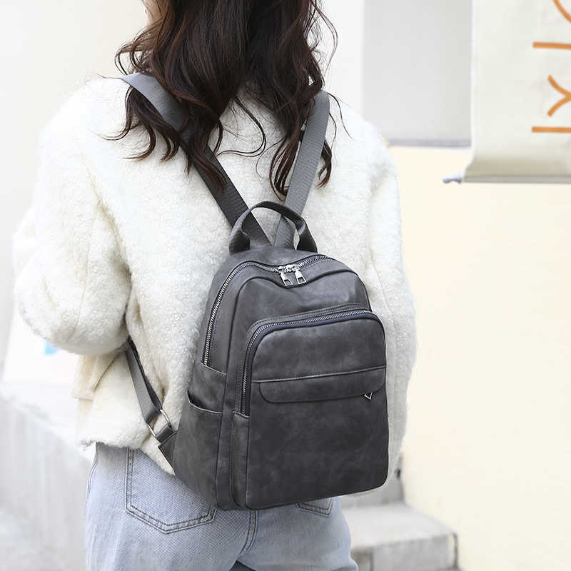 Fashion Backpack For Woman University Casual Travel Leather Knapsack Student Young Girl Large Capacity School Shoulder Bags 230303