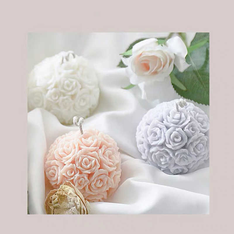 香りのキャンドルカスタムローズフラワーボールの香りの家の装飾的な芳香のキャンドルバレンタインデーギフトロットウェディングキャンドル