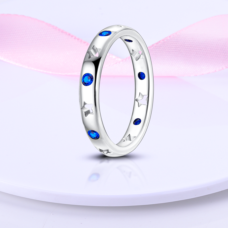 925 Silver Women Ring Original Heart Crown Fashion Rings Warkling Twisted Rings قابل للتكديس