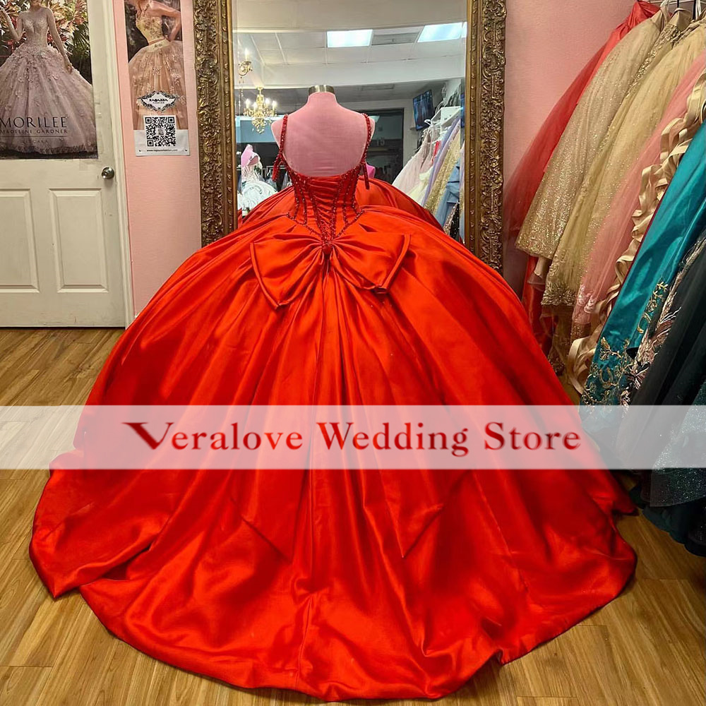 Red Ball Gown Quinceanera Dresses Beads Off Shoulder Sweet 15 16 Dress XV Birthday Party Wear Vestidos De 15 Anos