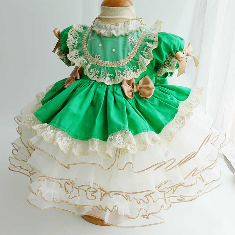 Girl's Dresses Baby Girls clothes Vintage Spanish Turkish Palace Ball Gown Lolita Princess tutu Dress for birthday Party fluffy Casual Dresses W0224