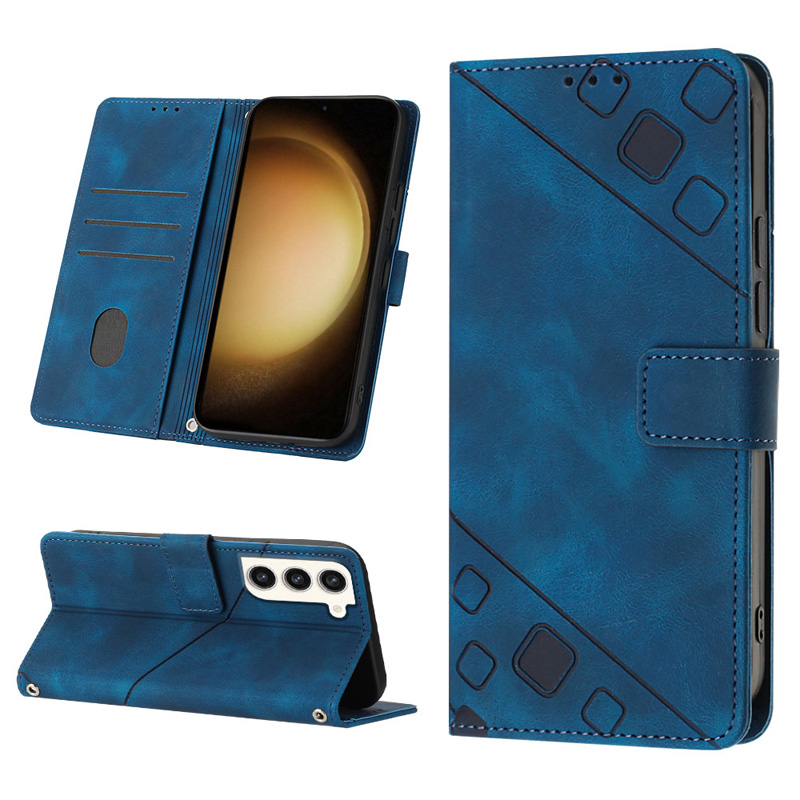 Business Leather Wallet Cases for Samsung S23 PLUS A73 A33 A53 A14 A13 A54 A34 5G A04E S21FE S22 Ultra ID Card Slot Print Hand Feeling Skin Feel Book Flip Cover