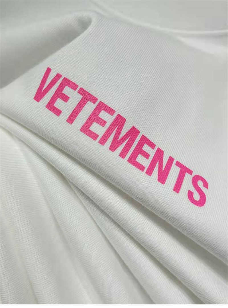 Camisetas masculinas de boa qualidade rosa Vetements Moda T-shirt Homens 1 1 Vetements Mulheres Oversized T-shirt Tops Tee Manga Curta Roupas Masculinas