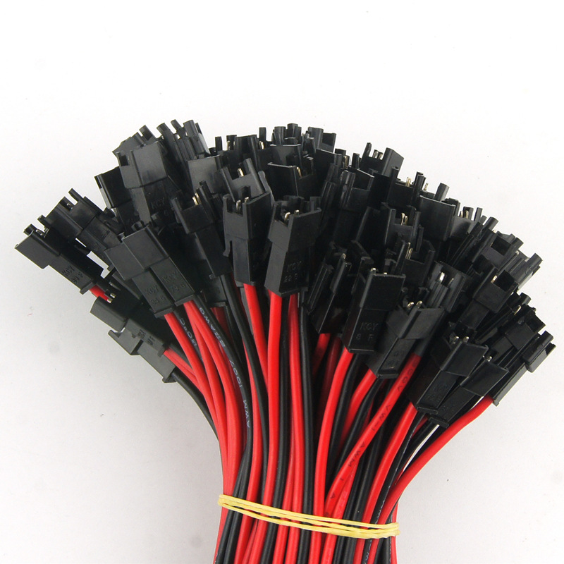 es de connecteurs SM longs, accessoires d'éclairage, prise de fil terminal mâle à femelle, connecteurs de fil d'épissure, fil rouge et noir, plafonnier LED D2.0