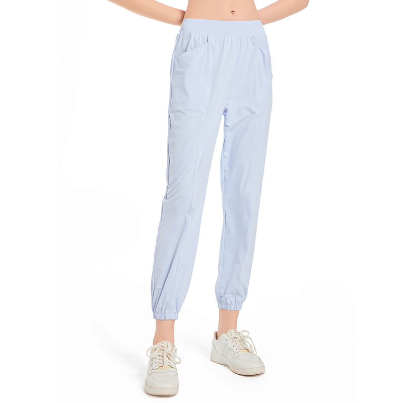 LL Pantaloni da Jogging Yoga Nono da Donna Tasca Grande Fitness Morbido Vita Alta Sollevamento dell'anca Pantaloni Casual Elastici Gambe con Coulisse Pantaloni Sportivi Colori Chiari L'estate