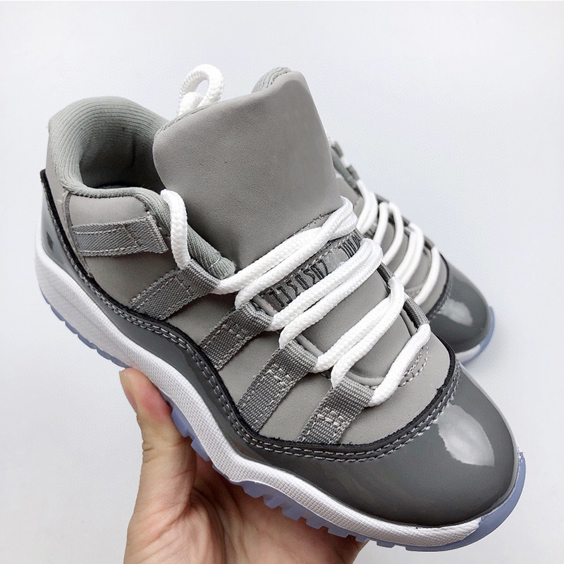 Jumpman 11s Kids Basketball Shoes Low Cool Gray Black Boys Sneaker Designer Cherry Trainers Baby Kid Youth Youth Infants الأطفال