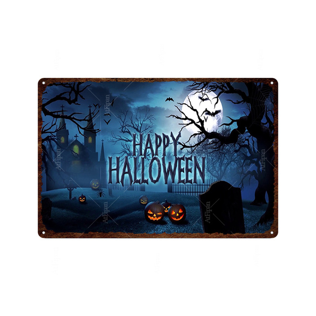 Halloween Gifts Metal Decoratief Plaque Halloween Party Tin Sign Farm Poster Board Modern Home Wall Art Cafe Home Decor Gepersonaliseerd Tin Sign Maat 30x20 W01