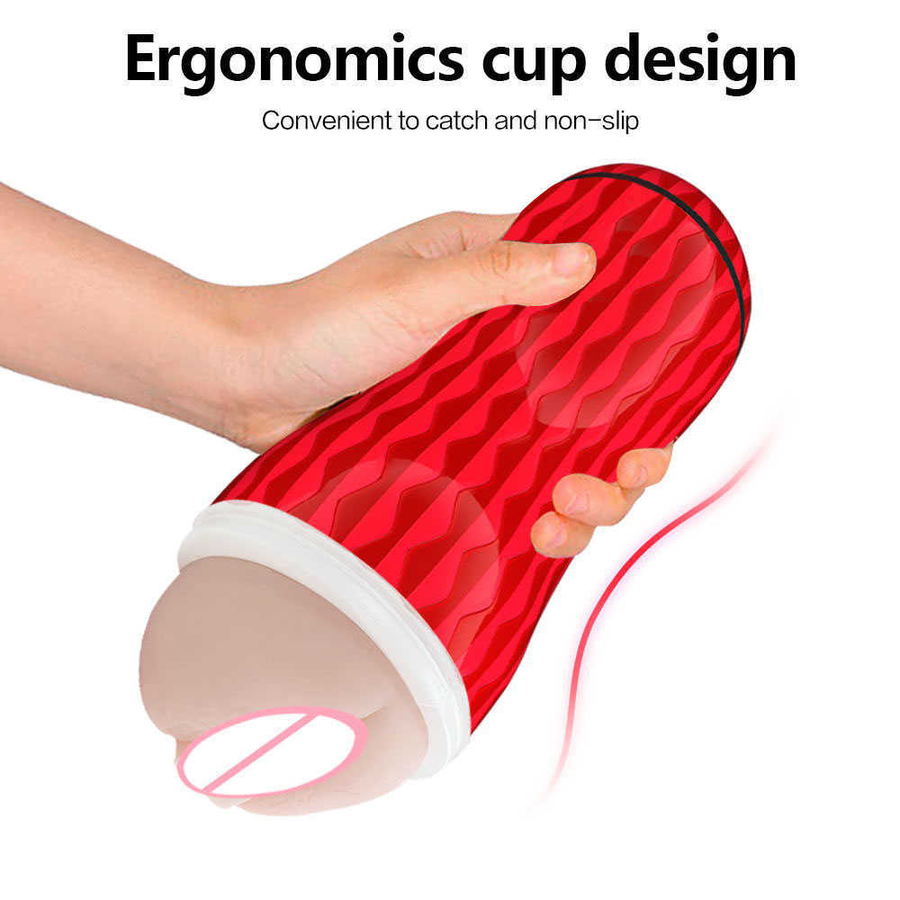 Masturbatori Masturbatore Maschile CupPer Uomini Pene Pompino Succhiare Sex Machine Real Vagina Vacuum Pocket Pussy Masturbation Cup Giocattoli Adulti Del Sesso L230228