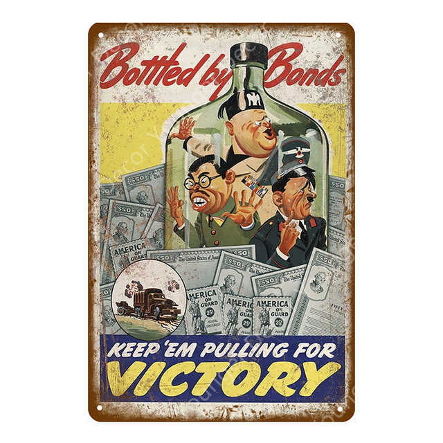 Retro art painting Warning Victory US Marines Metal Tin Sign Russia Military Political Army Soldier Poster Art Plaque Vintage bedroom Wall Decor Size 30X20CM w02