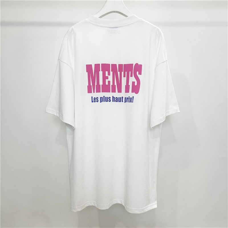 Men's T-Shirts High Quality VETEMENTS Men T-shirt 1 1 Vetements Thick Fabric Women Shirts Double Little Print Tops VTM Men Clothing