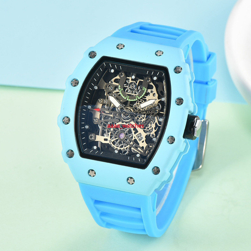 Reloj Hombre niet-mechanische uitgeholde doorzichtige uitgeholde lumineuze waterdichte kwarts horloges