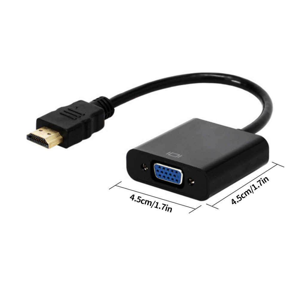 HD 1080p HDMI para VGA Cable Converter com fonte de alimentação de áudio Adaptador feminino masculino para tablet laptop PC TV