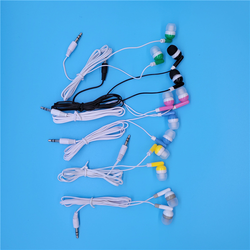 Uniiversal 3.5mm Plug Disposable Earphones Headphone for Smart Phone MP3 MP4 Bus Train PlaneMuseum Library One Time Use Cheap Earphone