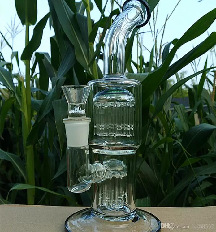 Toro Glass Bong Dab Rigs Hockahs 흡연 유리 파이프 암 나무 Perc 18mm 보울 오일 유리 물 봉