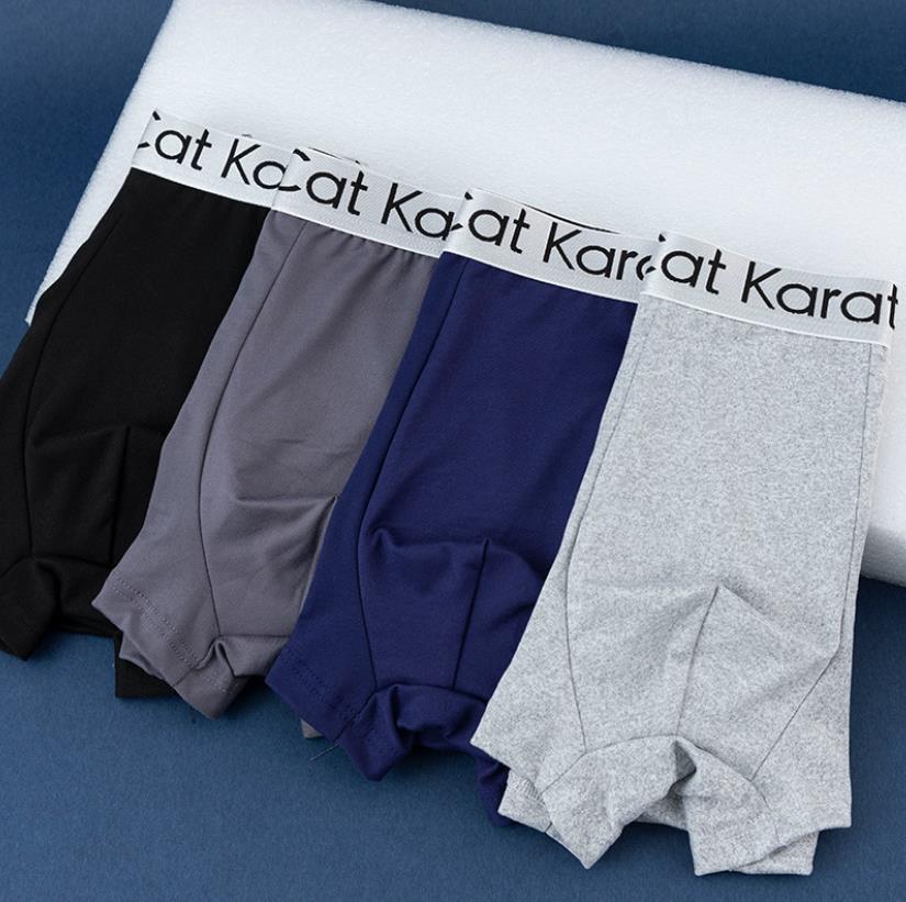 Sous-vêtements pour hommes boxeurs minces d'été couleur unie respirant lettre impression caleçon confortable porter imprimer pantalon court