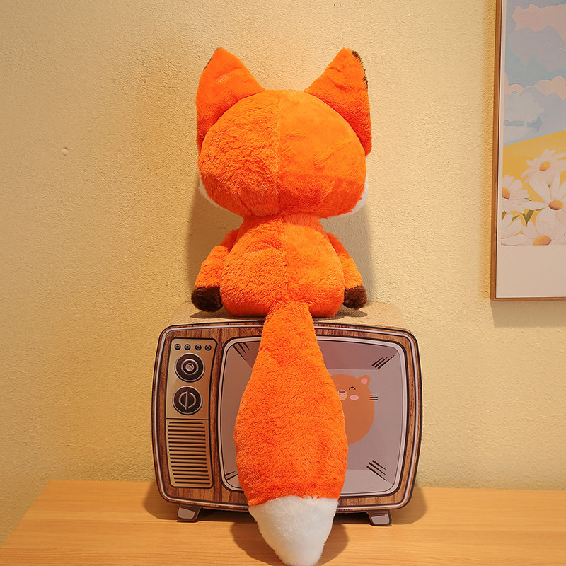 Söt Little Fox Plush Doll Big Tail Fox ger sin vän födelsedagspresent kreativ förfalskningskudde