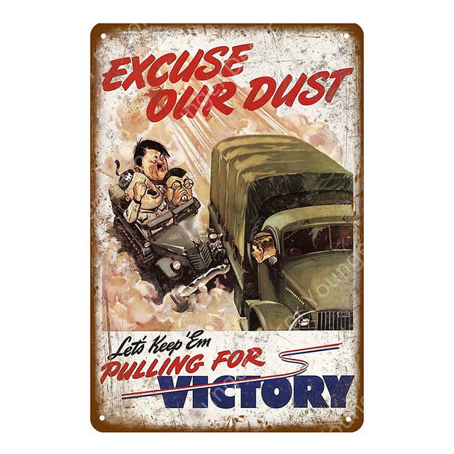 Retro art painting Warning Victory US Marines Metal Tin Sign Russia Military Political Army Soldier Poster Art Plaque Vintage bedroom Wall Decor Size 30X20CM w02