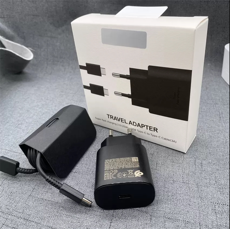 25W TYPE-C USB-C PD ARCHER ADAPTER SUPRE FARCH مع كابل C لـ Samsung Galaxy S21 S20 NOTE 20 Note 10 Android Smarthones