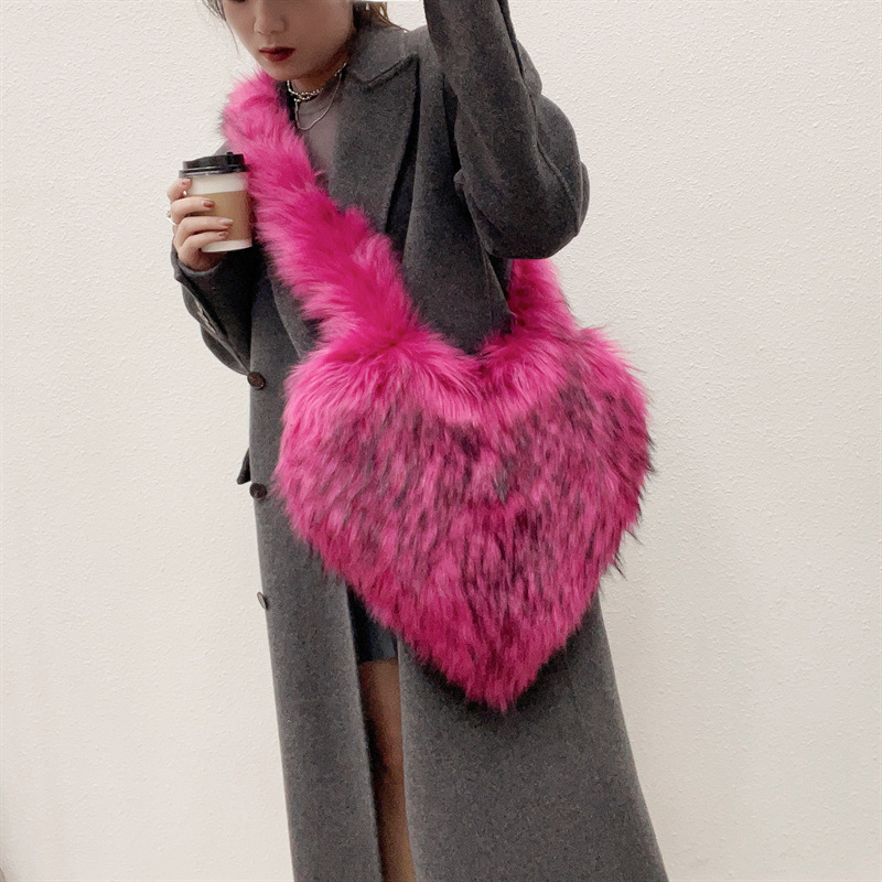 HBP Fashion Shoulder Bag Women Crosssbody Hot love big Faux Fur Bag Ladies Winter Soft Fluffy Purse Furry Tote For Girls