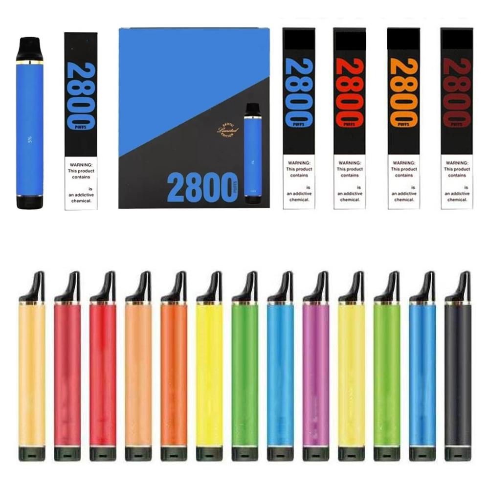 Top quality PUFF FLEX 2% 5% Options 2800 Puffs Disposable Bars Vape Pen 850mAh Battery 10ML Cartridge Pre Filled e Cigs Vaporizers Portable Vapor Devcice