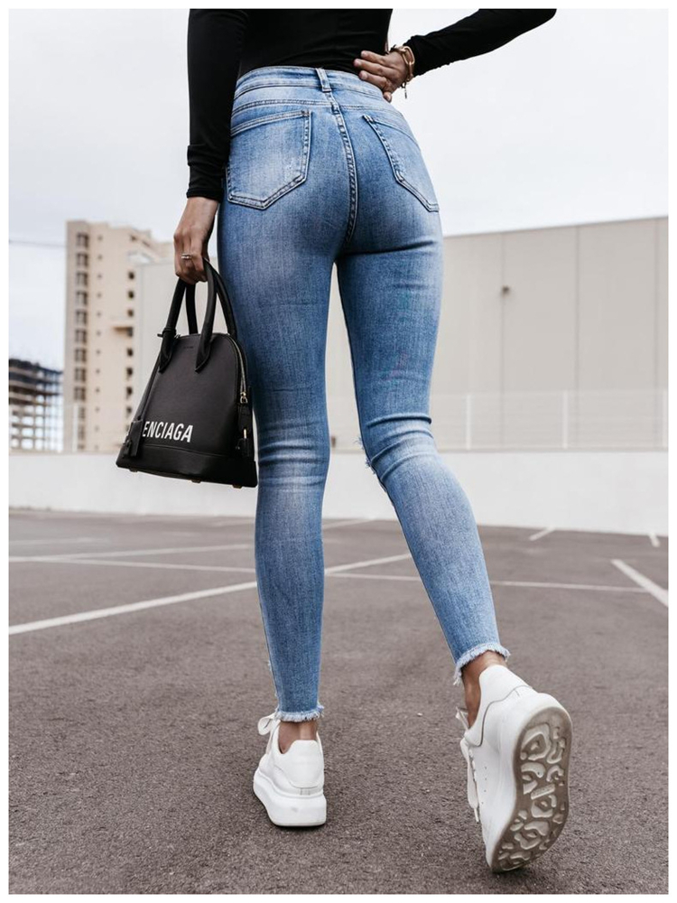 Mulheres da cintura alta mãe jeans jeans skinny estriado calça jeans de jeans de quadril fit