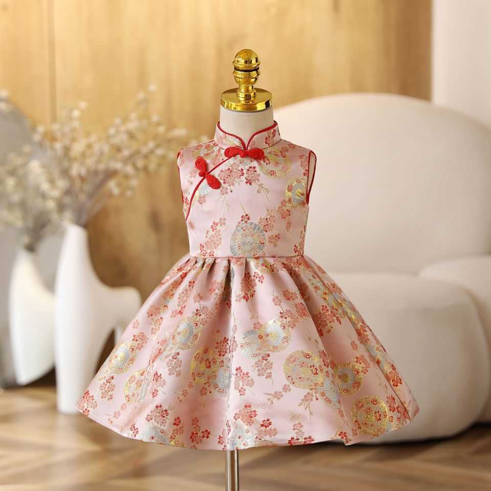 Vestidos de menina meninas meninas de estilo chinês tang venha a princesa vestido de bola chidlren