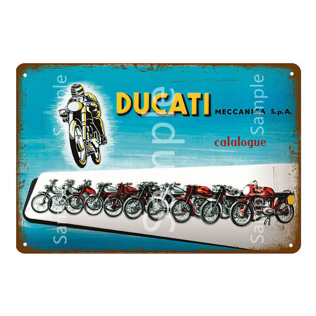 Vintage motos art peinture étain signe rétro moteur Garage décor métal affiche plaque pour homme cave Pub Bar décoration de la maison mur personnalisé décor taille 30X20CM w02