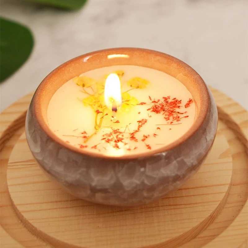 Flower Aromatherapy Soy Wax Scented Candle Cake Toppers Wedding Cakes Dessert Decor Birthday Decoration