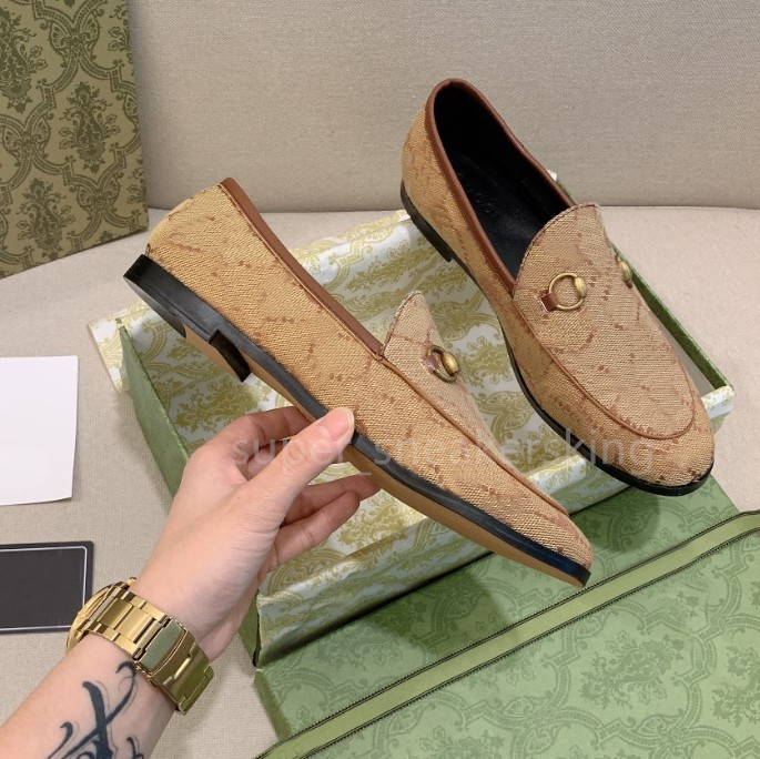 Designer G Flat shoes Loafers Princetown High Quality Metal Buckle Ladies Leather Printed embroidery Bee Men Women Luxury Shoes size 35-45 with box