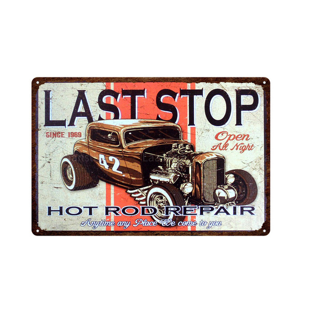 Vintage Car Motorcycle Garage Decoration Retro Poster Tin Signs Retro Metal Signs Plate Home Decoration Art Painting Plaque 30X20cm W03