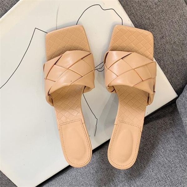 Neue Stil Frauen High Heels Sandalen Luxus Pumpen Individuelle Webart Rutschen Maultiere Freizeit Damen Prom Hausschuhe frauen Schuhe Große größe