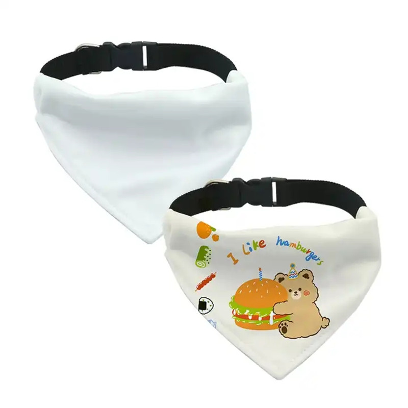 32x22cm Sublimation Blank White Dog Bandana Collars DIY Custom Popular Adjustable Bandanas Triangle Scarf Neckerchief Accessories For Pet Puppies