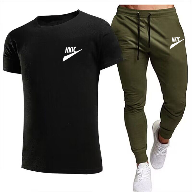 Menina de pista masculina calças de moletom 2 peças Conjunto de peças de roupas esportivas casuais Wear Wear Springsummer Novo Sportswear Brand Terne Brand Logo Print