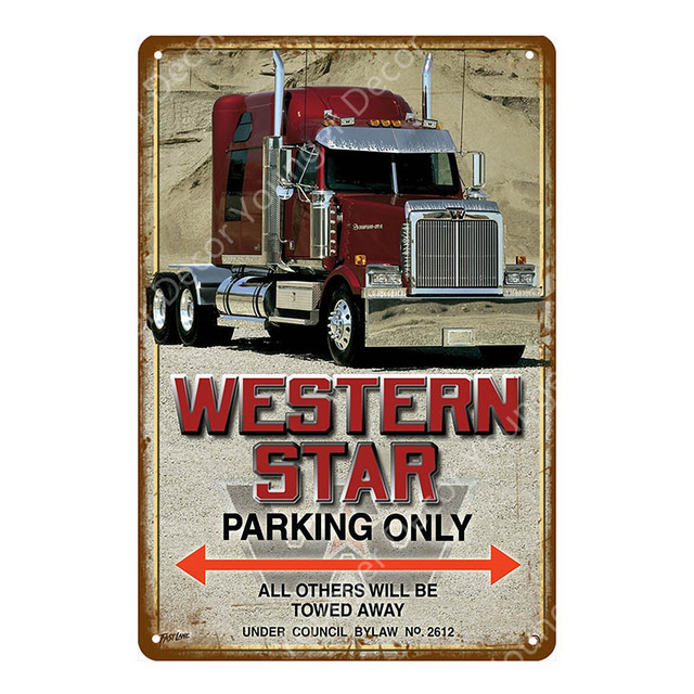 Retro Heavy Duty Trucks Car art painting Metal Signs Far mall Farming Farm Tractors Poster Vintage Wall Painting Plaque Pub Garage Club Decor Size 30X20CM w02