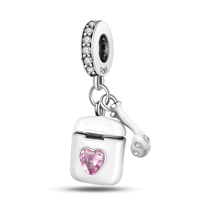 925 Sterling Silver Ciondola il braccialetto di fascino Cute Pink Girl Fashion DIY Pandora Bracciale Ciondolo Perla Gioielli in argento Consegna gratuita