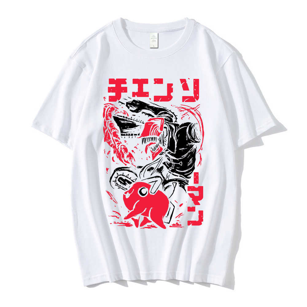 Erkek Tişörtler Komik Karikatür Yaz Japon Anime Motorlu Testere Erkek Kadın T-Shirts Manga Grafik Baskı Y2K Clothunisex Kısa Kollu Tişört Üst G230303