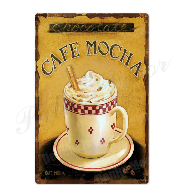 Café Menu Pour Café Bar Pub Métal Peinture Décoration Murale En Métal Signe Vintage Décor À La Maison Tin Signes Plaque En Métal Rétro Plaque Coups En Métal Affiche 30X20cm W03