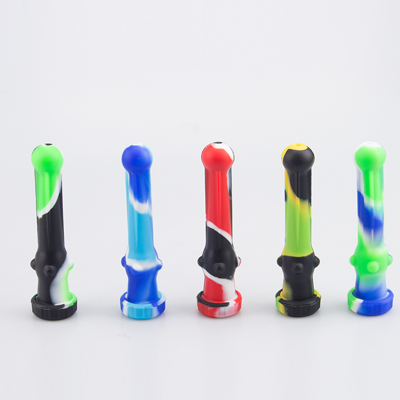 SI003 Silicone Smoking Pipe 14mm Ceramic Quartz Nail Colorful Dab Rig Pipes