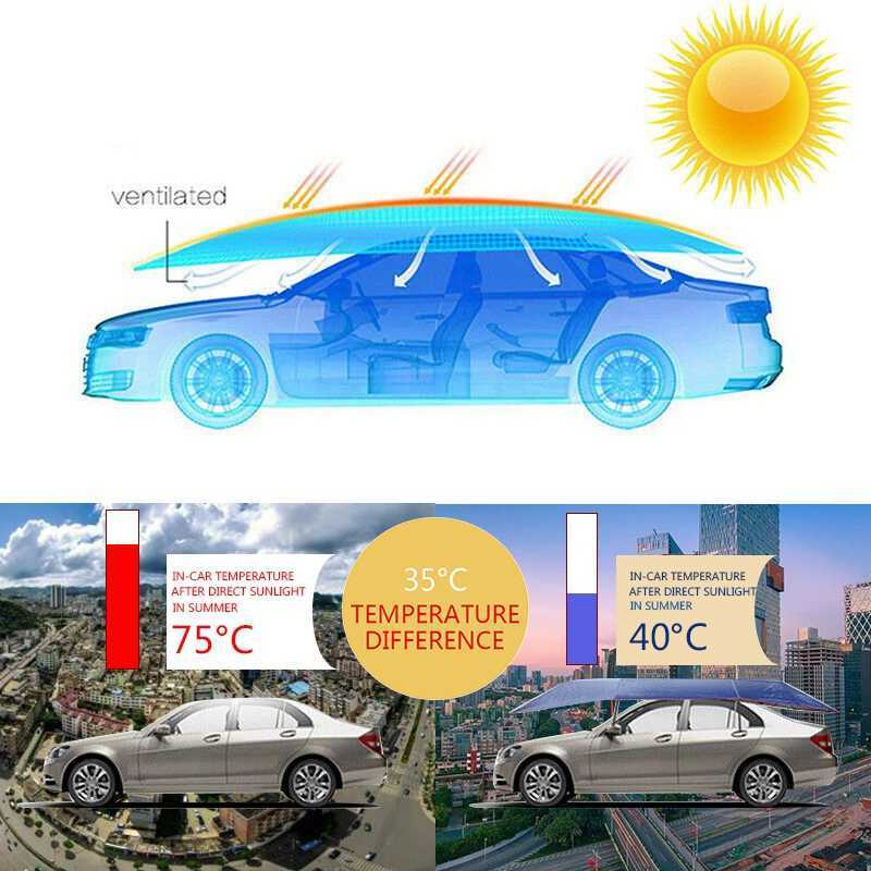 Universal Car Insulated Hood Car Canopy Sunshade Wasserdicht UV-beständig Outdoor Vehicle Carport Sunshade Plane Shed Hood