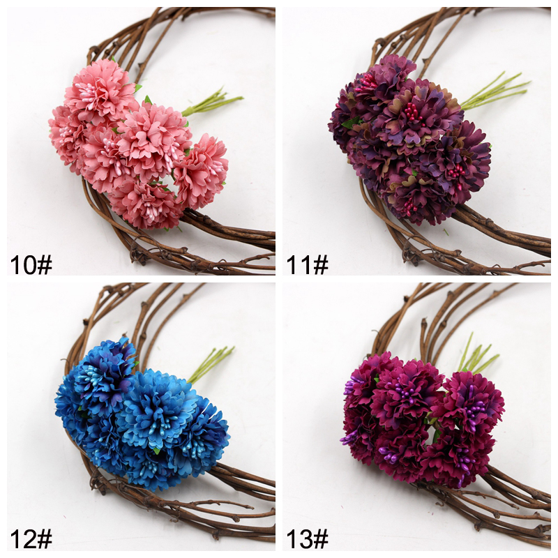 Cabezas De Flores De Crisantemo De Seda Artificial Mini Guirnalda De Crisantemo Artificial Cabezas De Flores Hechas A Mano Decoración Navideña Cabezas De Flores De Crisantemo De Seda