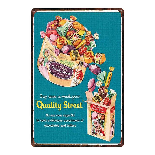 Sugar Food Metal Tin signs Plaque Metal Vintage Wall Bar Cafe Kitchen Home Art Retro Craft Cinema Decor 30X20cm W03