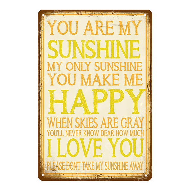 Retro My Barn Art Målning Mina regler Metal Tin Signs Romantic Poetry Poster Bar Home Cafe School Family Home Decoration Vintage Wall Tin Plack Size 30x20CM W02