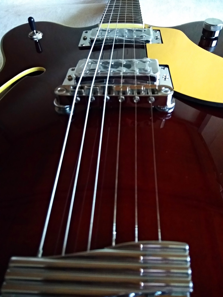 Electric Guitar 6-string walnutbrown guitars semi-hollow body