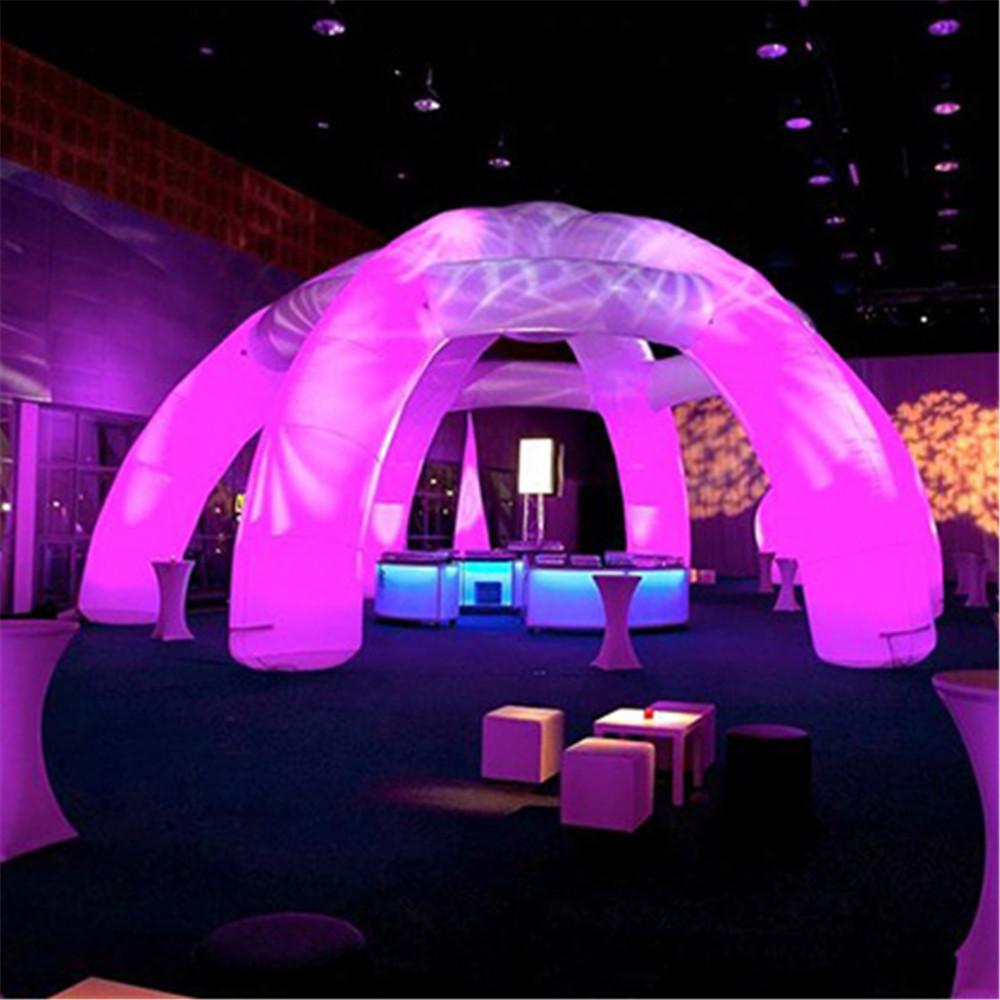 Aangepaste 210D Oxford Building Structure opblaasbare Spider Tent Air Beams Party Dome Meentje met LED -verlichting voor DJ Stage of Event Center